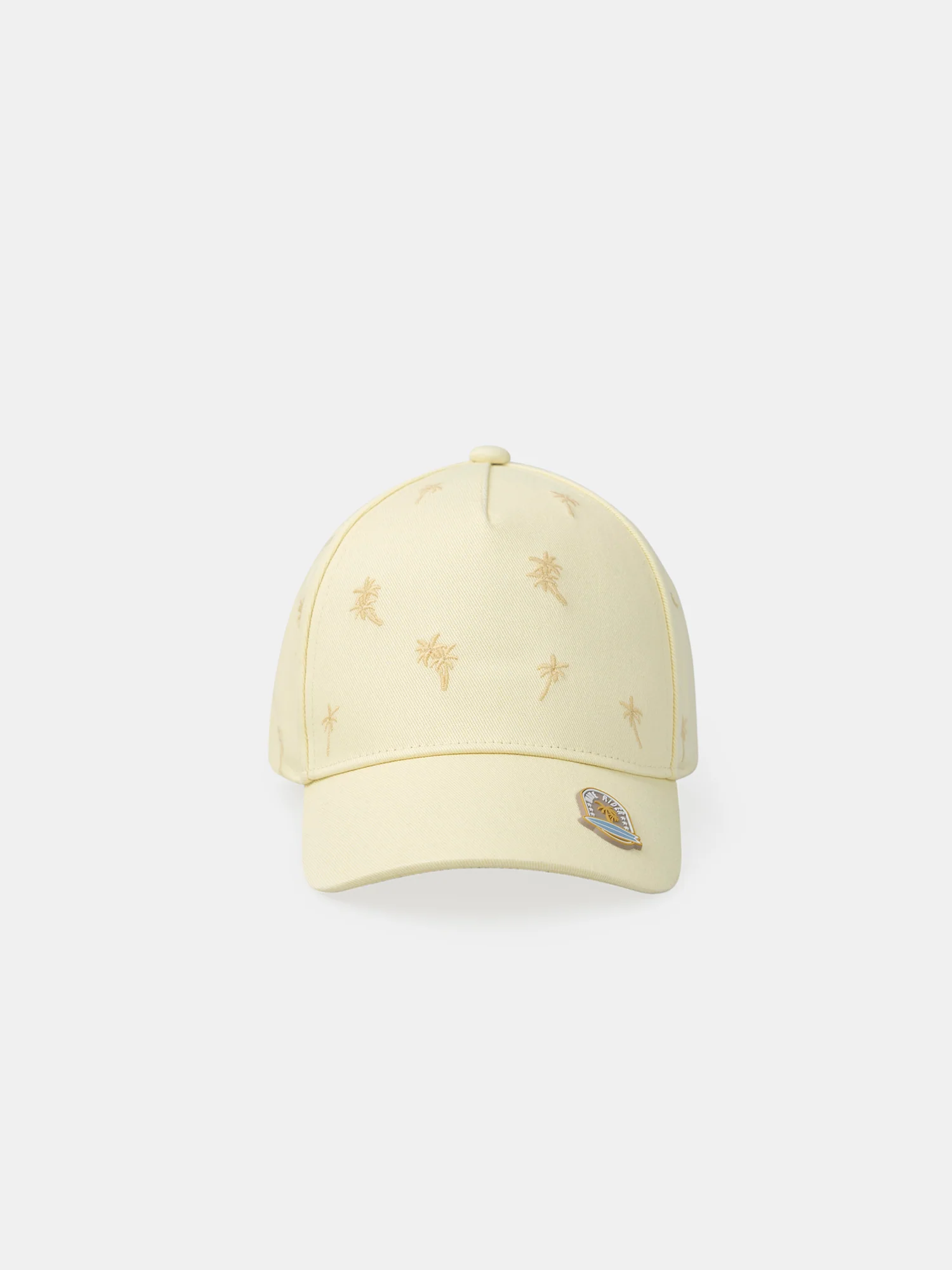 Casquette jaune brodée palmiers