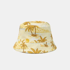 Chapeau reversible jaune et marron