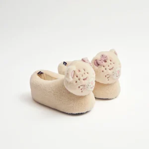 Pantoufle beige léopard Fille