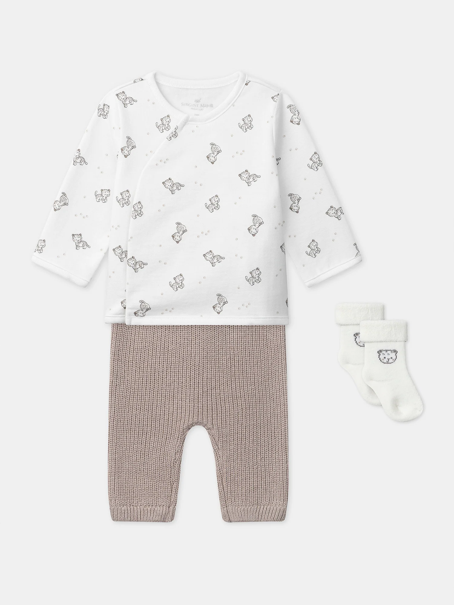 Ensemble brassière imprimé panthère + pantalon + chaussettes Naissance Mixte – Image 2