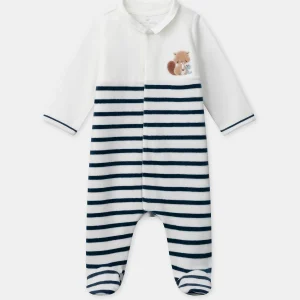 Dors-bien en velours uni et rayé