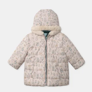 Doudoune réversible imprimé fleuri et animaux ou bleu Bébé Fille