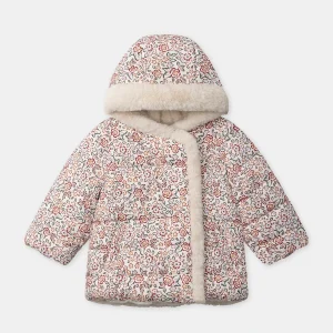 Doudoune réversible imprimé fleuri ou écru Bébé Fille