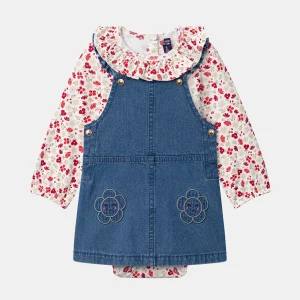 Ensemble robe + body imprimé fleuri Bébé Fille