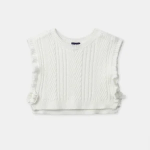 Cardigan sans manches Ecru