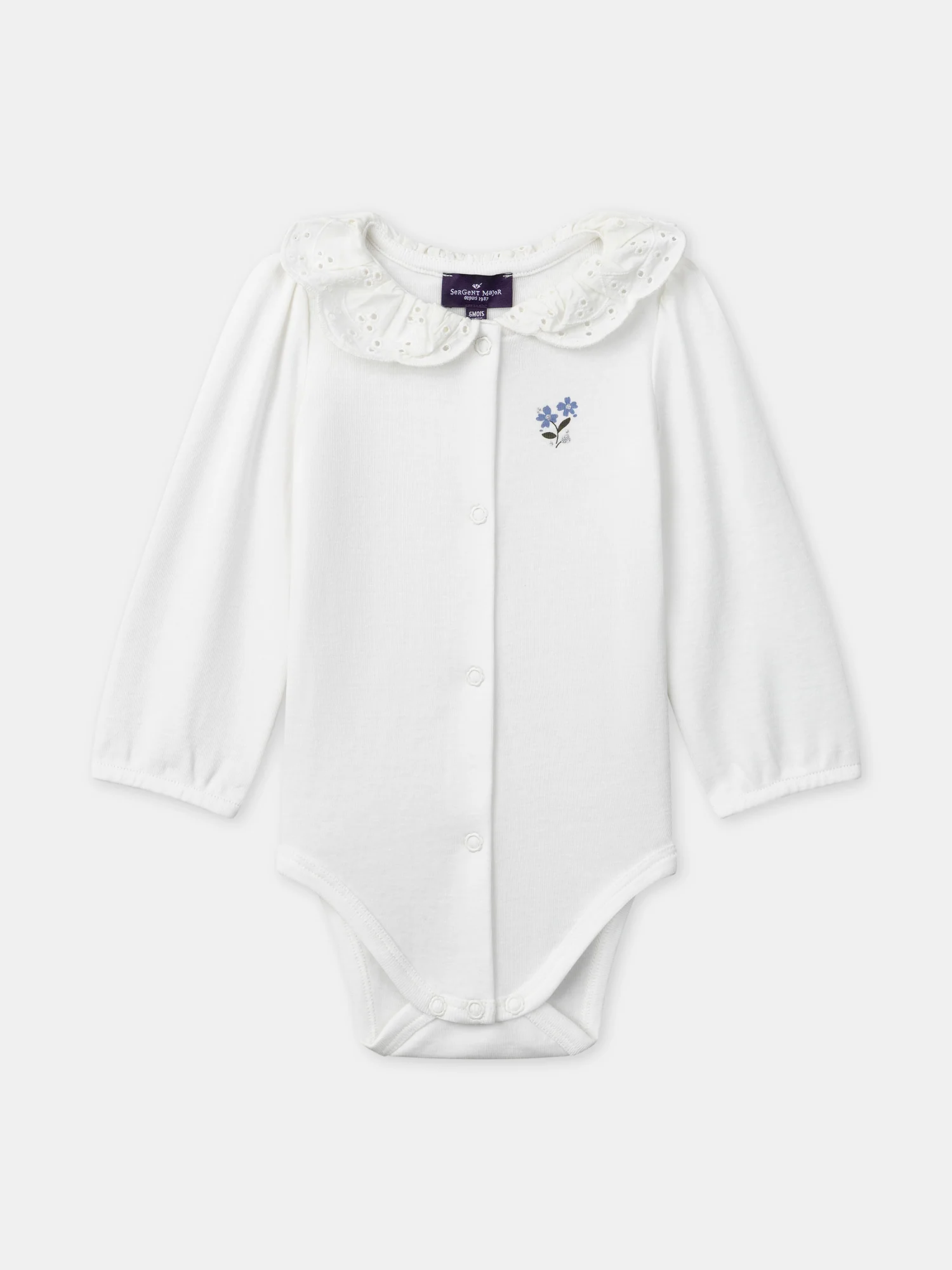 Body blanc à manches longues Bébé Fille – Image 4