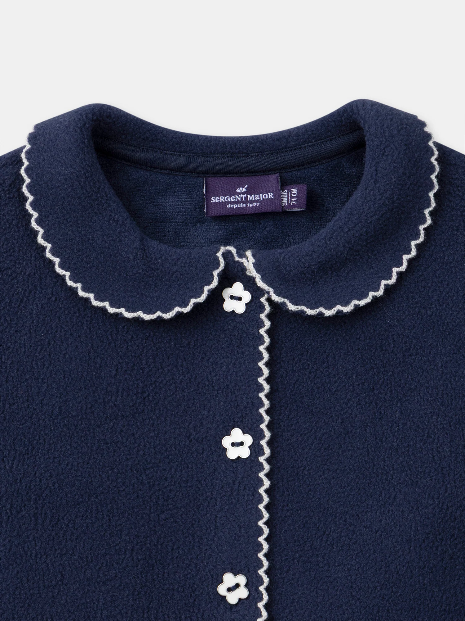 Cardigan bleu foncé à col claudine Bébé Fille – Image 7