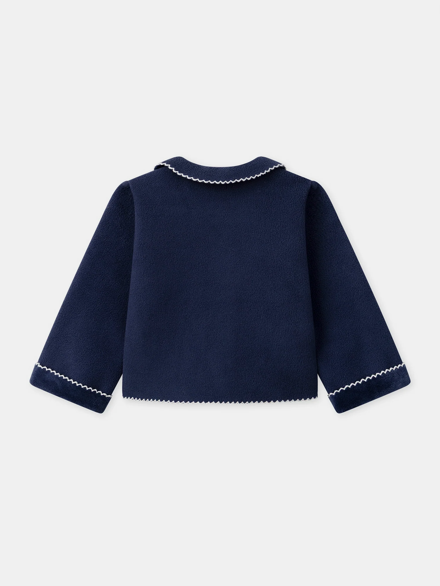 Cardigan bleu foncé à col claudine Bébé Fille – Image 9