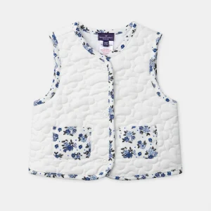 Veste blanche imprimé fleuri sans manches Bébé Fille