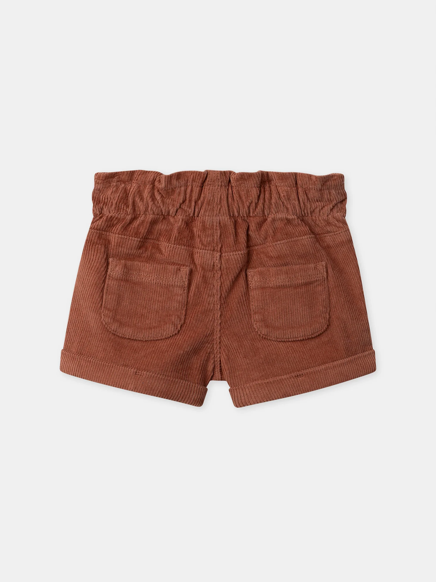 Short marron foncé en velours Bébé Fille – Image 4
