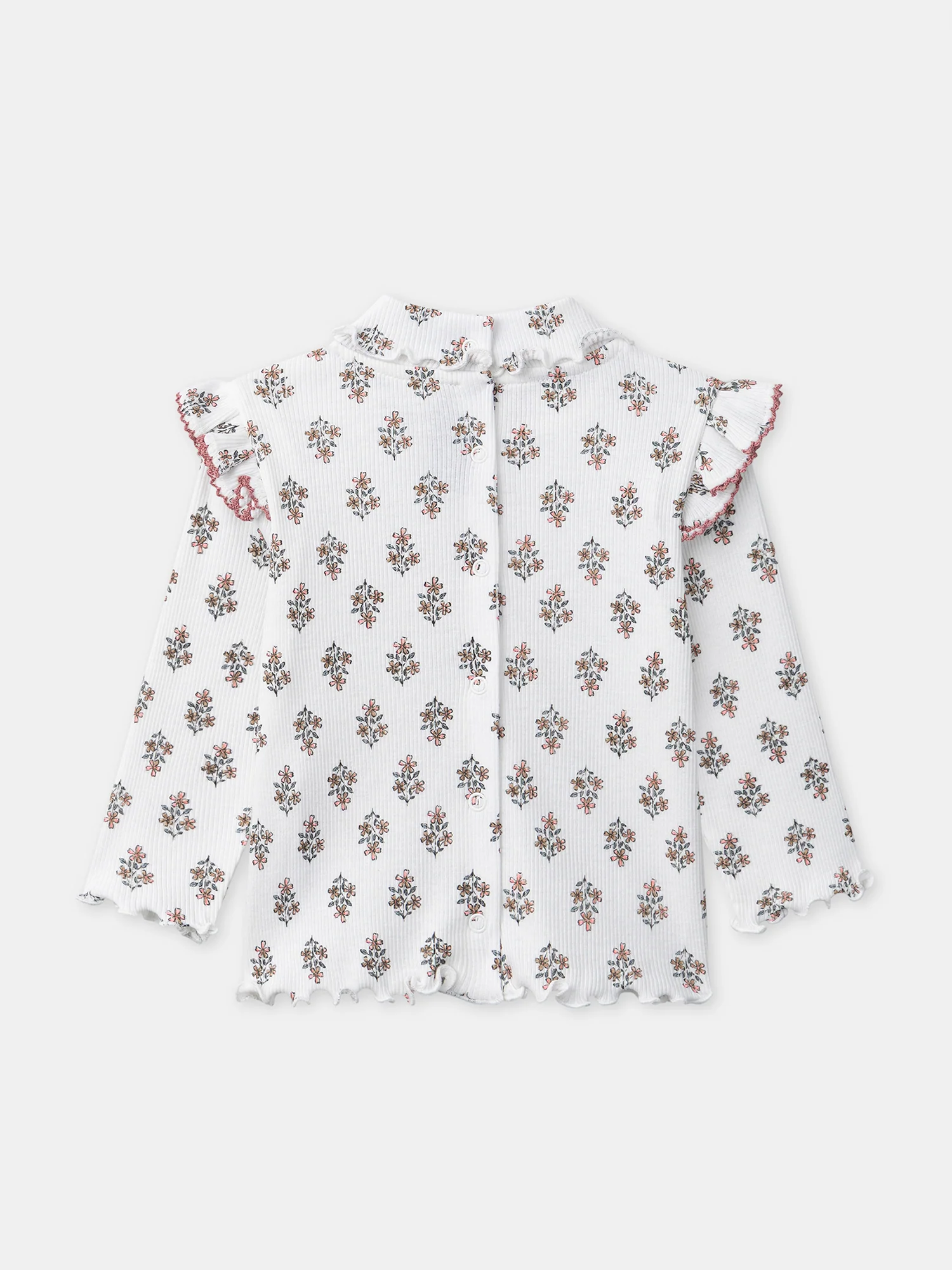 T-shirt imprimé fleuri à col et manches longues Bébé Fille – Image 5