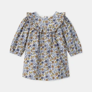 Robe imprimé fleuri en velours Bébé Fille