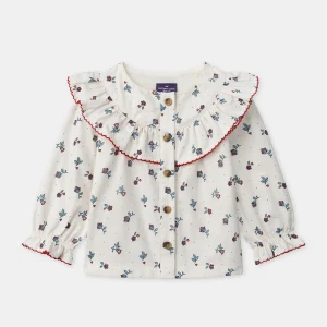 Blouse écru imprimé fleuri Bébé Fille