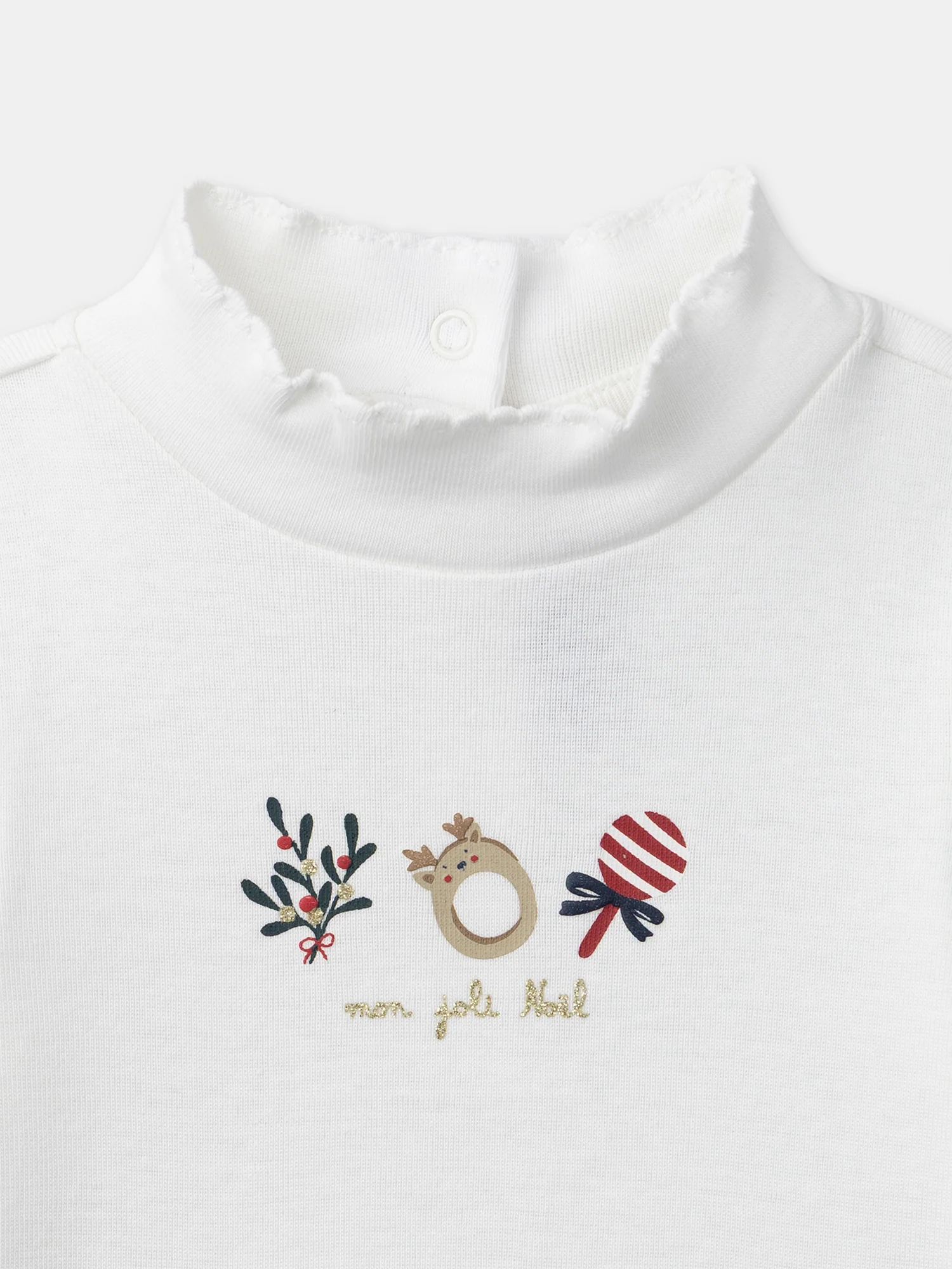 Body blanc à motifs noël Bébé Fille – Image 3