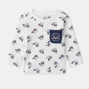 T-shirt imprimé raton laveur à manches longues Bébé Garçon
