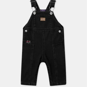 Salopette en jean noir à broderie raton laveur Bébé Garçon