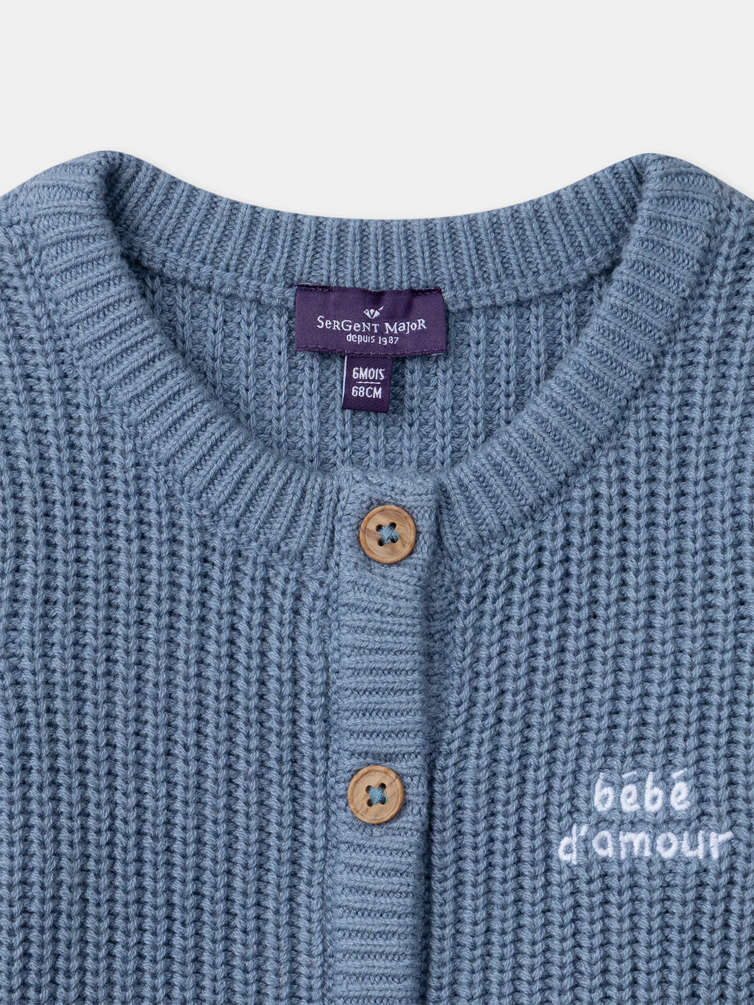 Cardigan en tricot bleu à broderies oies Bébé Garçon – Image 9