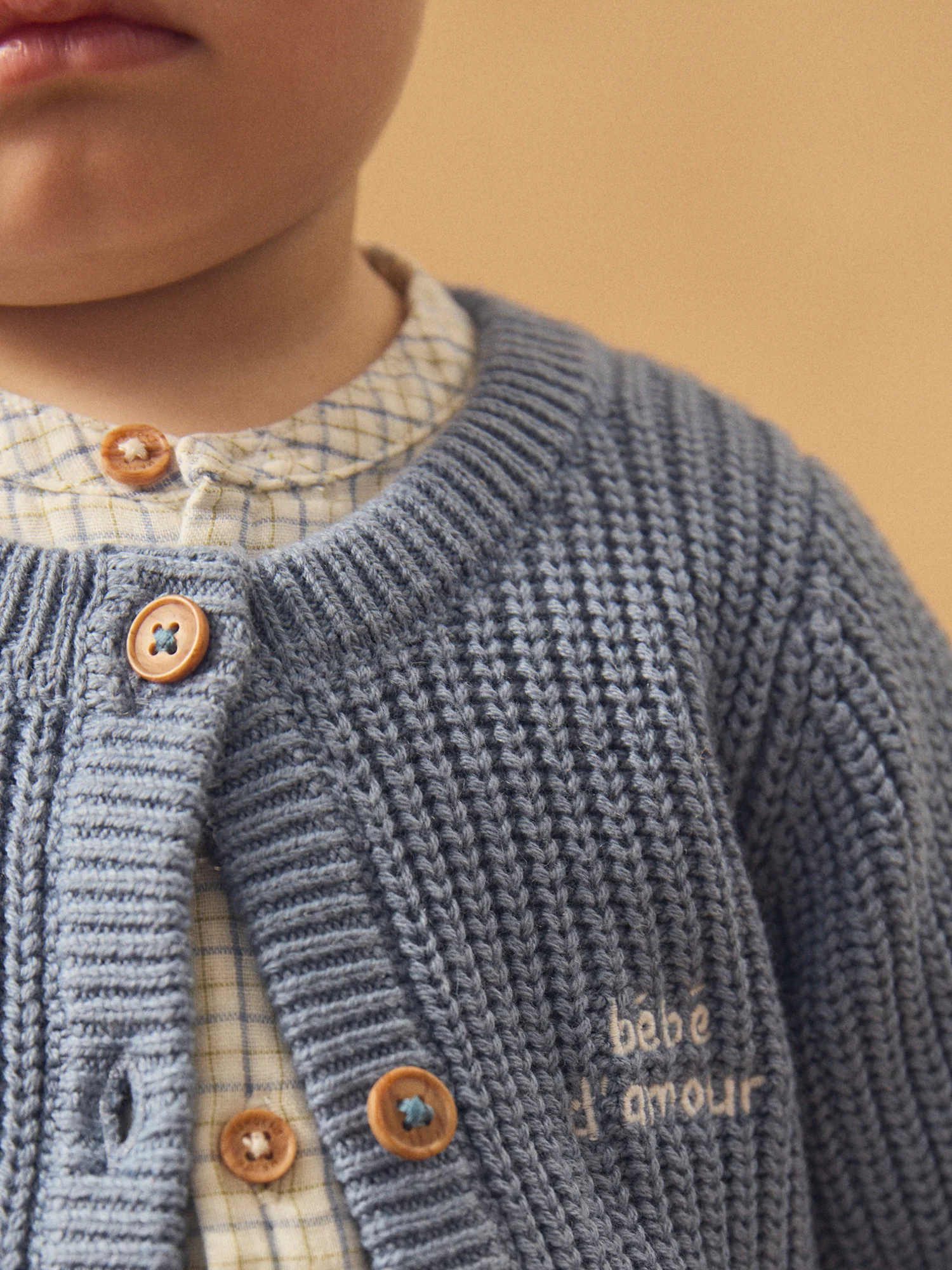 Cardigan en tricot bleu à broderies oies Bébé Garçon – Image 4