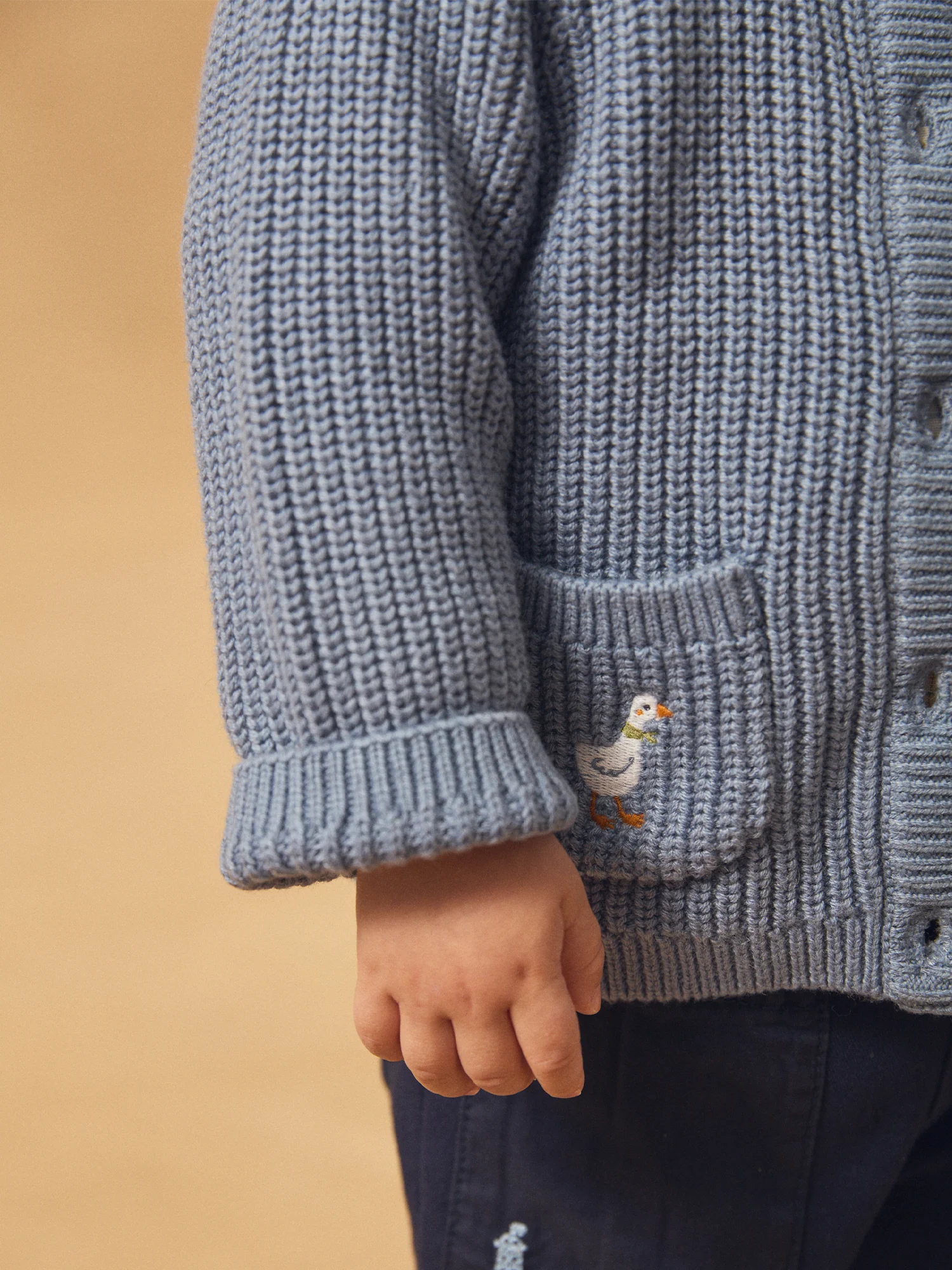 Cardigan en tricot bleu à broderies oies Bébé Garçon – Image 5