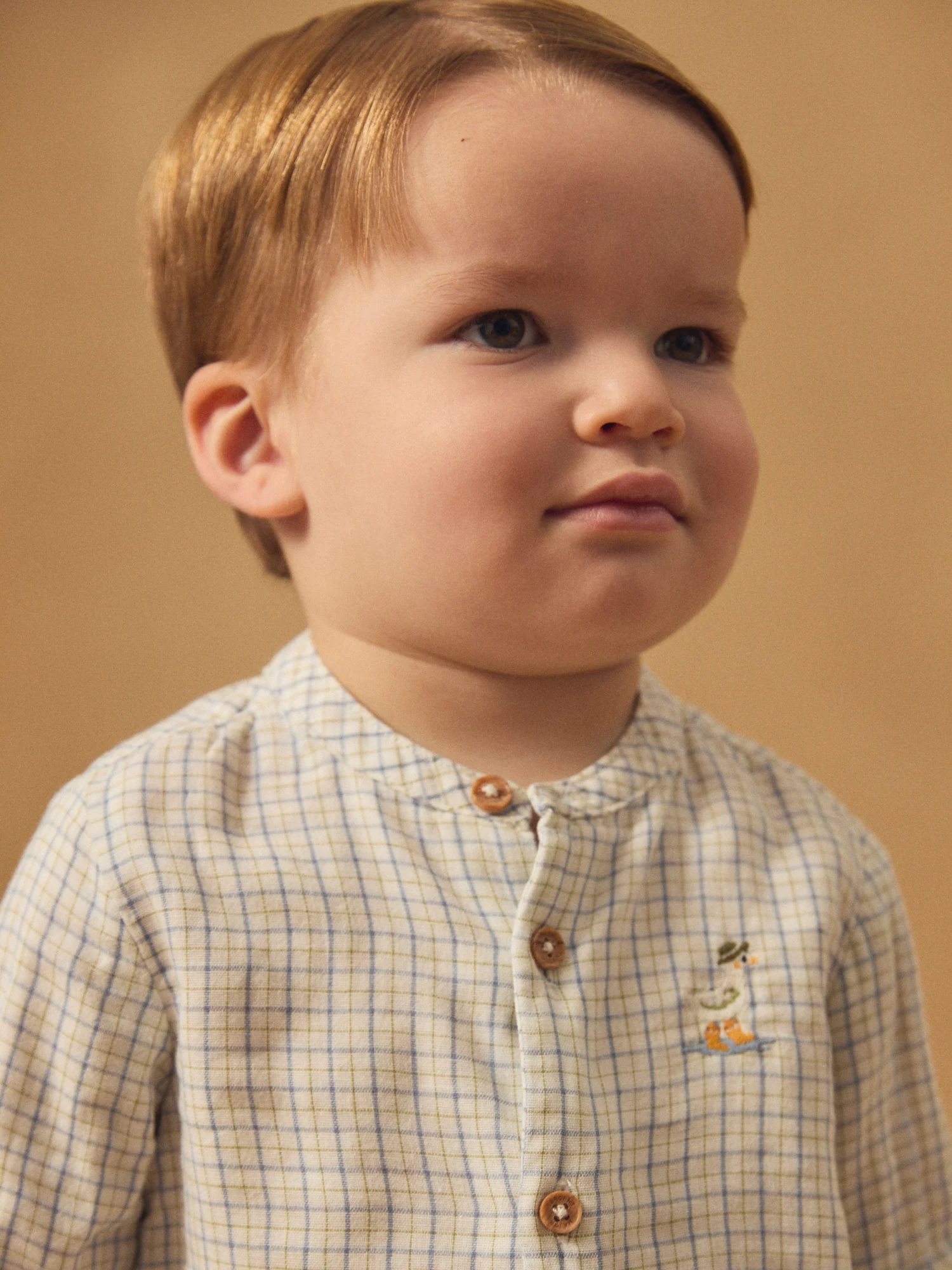Chemise à carreaux et broderie oie Bébé Garçon – Image 4