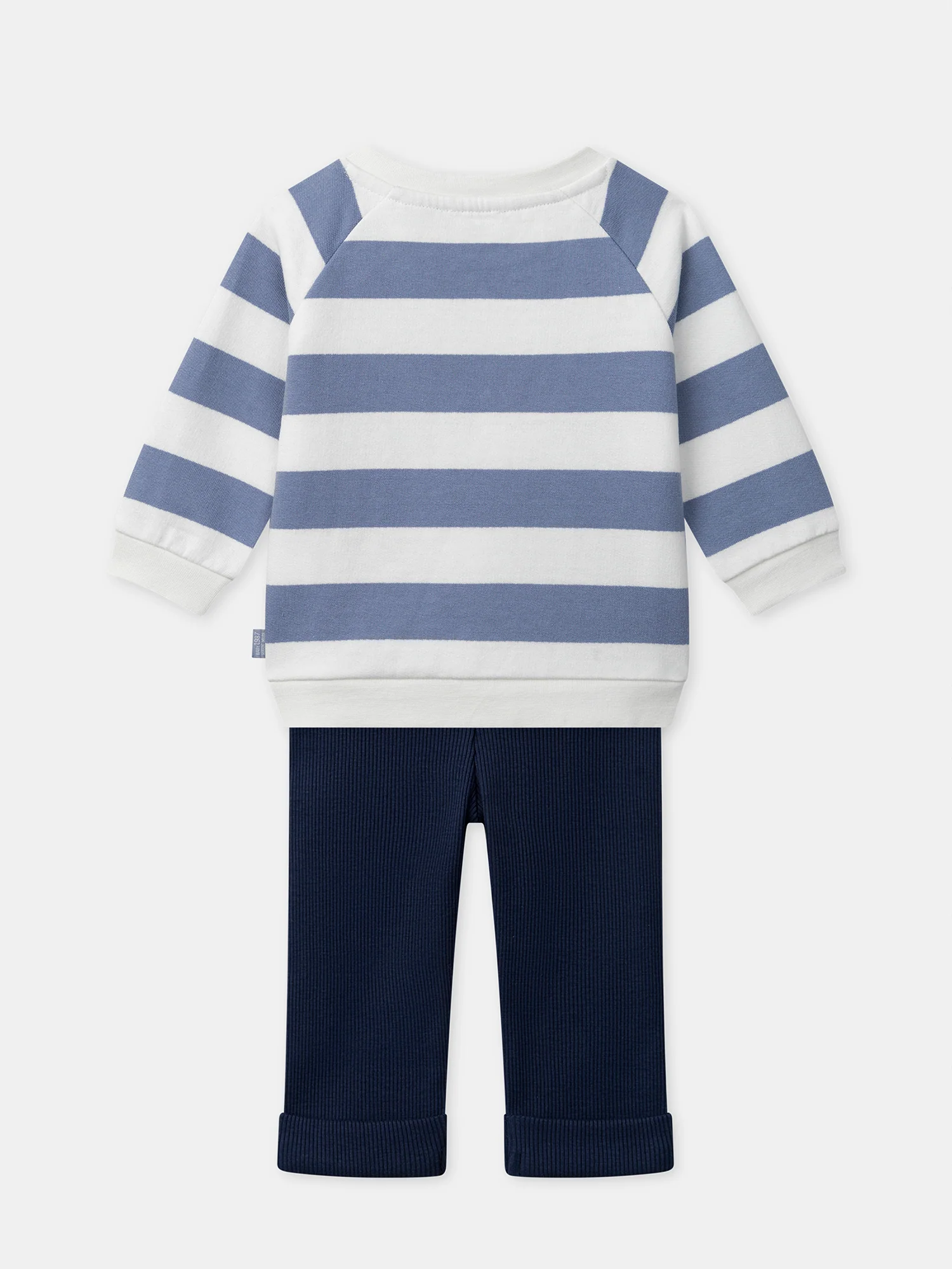 Ensemble sweat à rayures imprimé oie et legging bleu foncé Bébé Garçon – Image 3