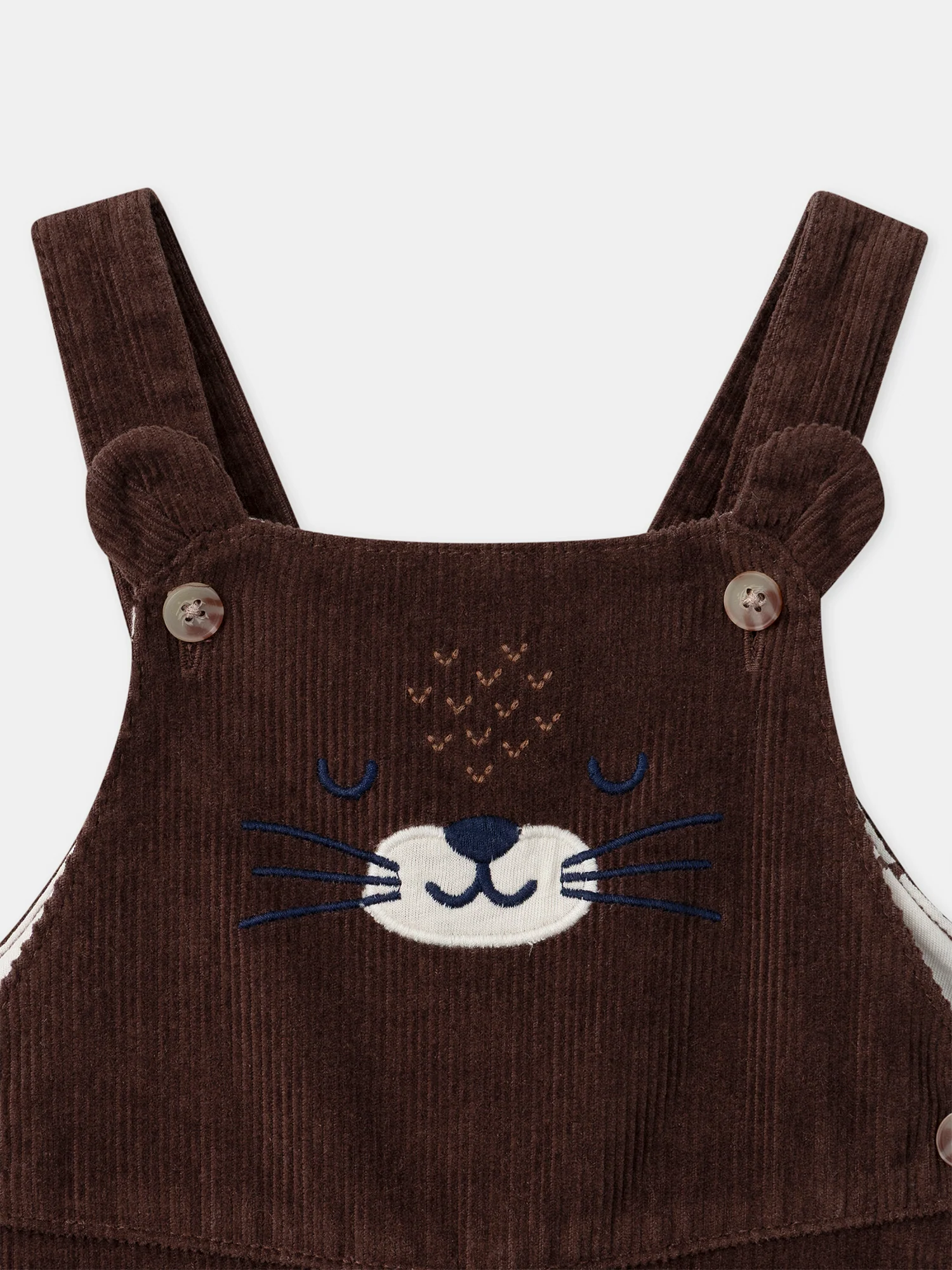 Salopette marron foncée en velours Bébé Garçon – Image 3