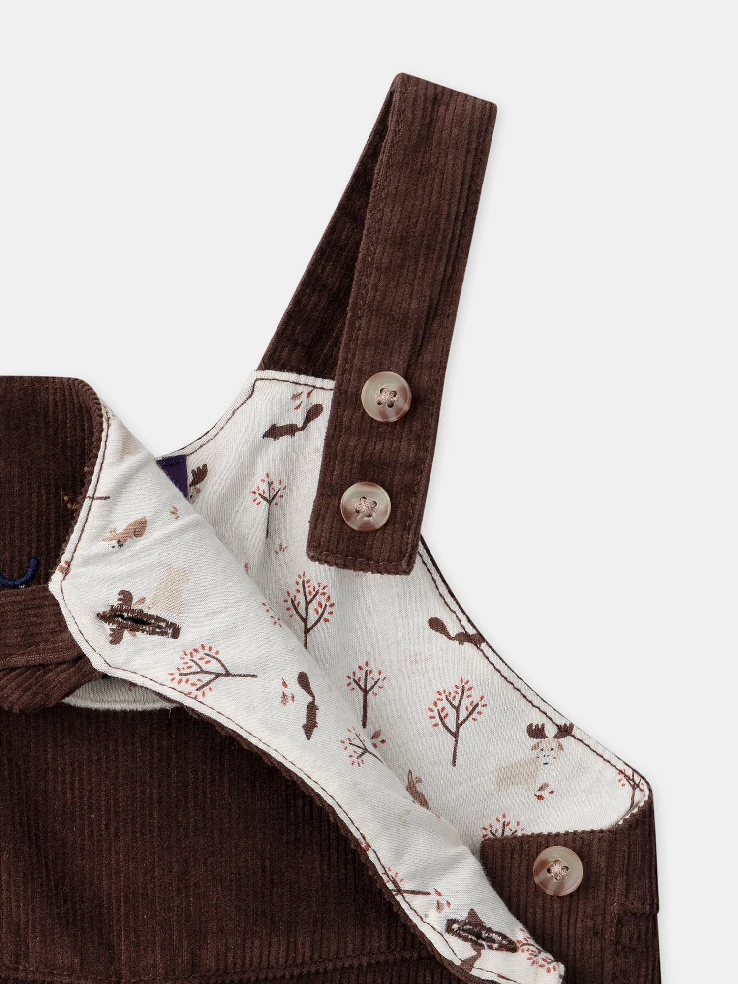 Salopette marron foncée en velours Bébé Garçon – Image 4