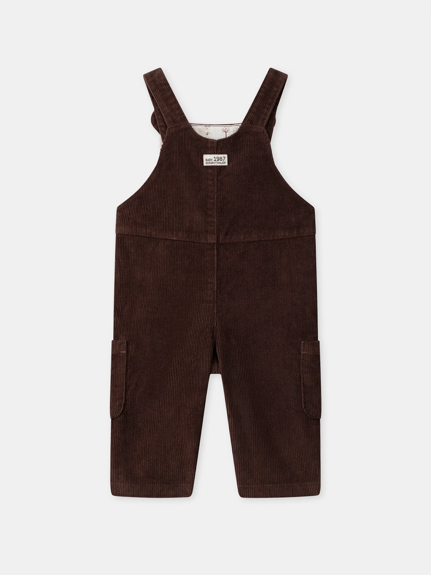 Salopette marron foncée en velours Bébé Garçon – Image 7
