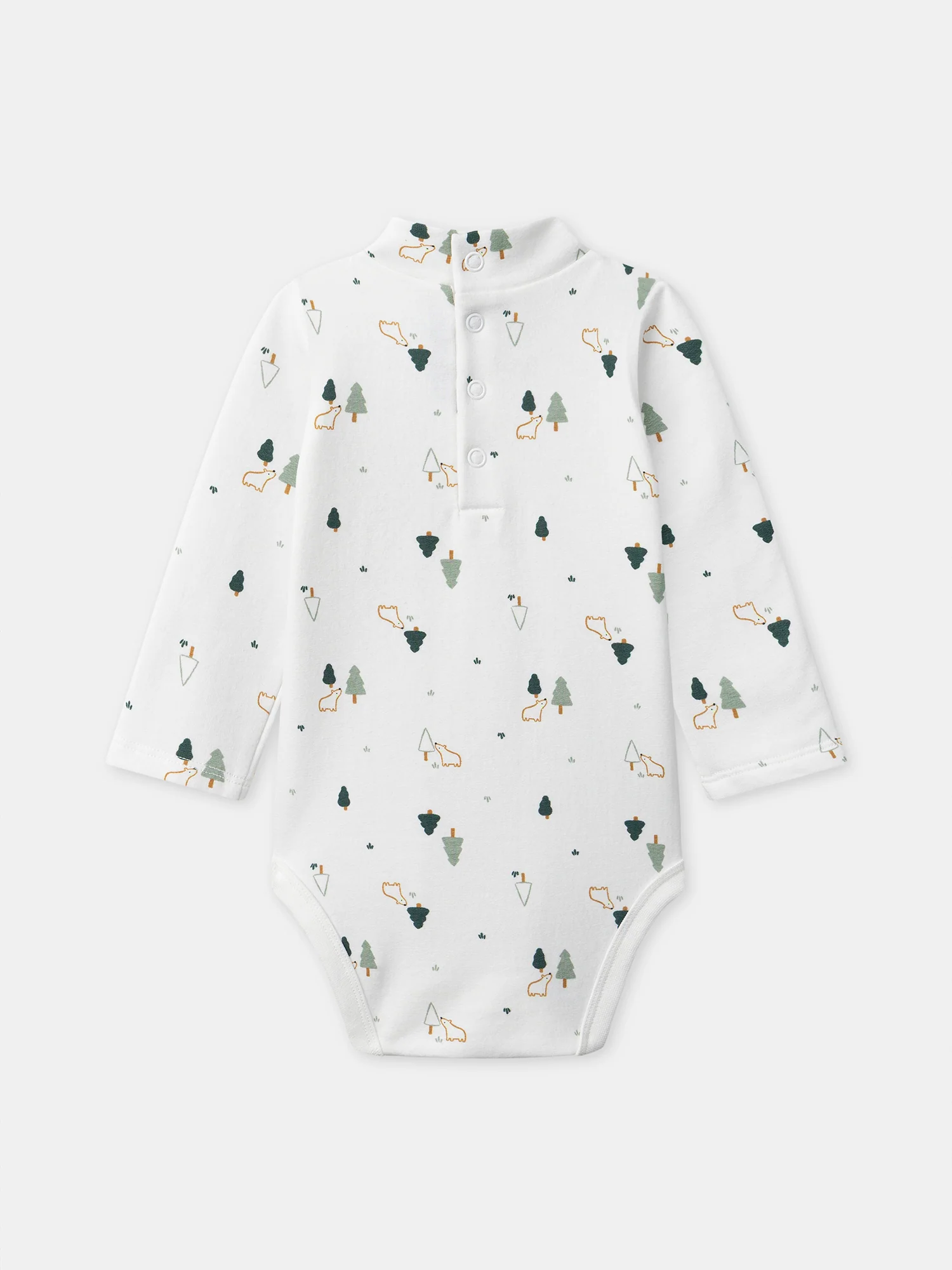 Body blanc imprimé sapin et animaux à col Bébé Garçon – Image 8