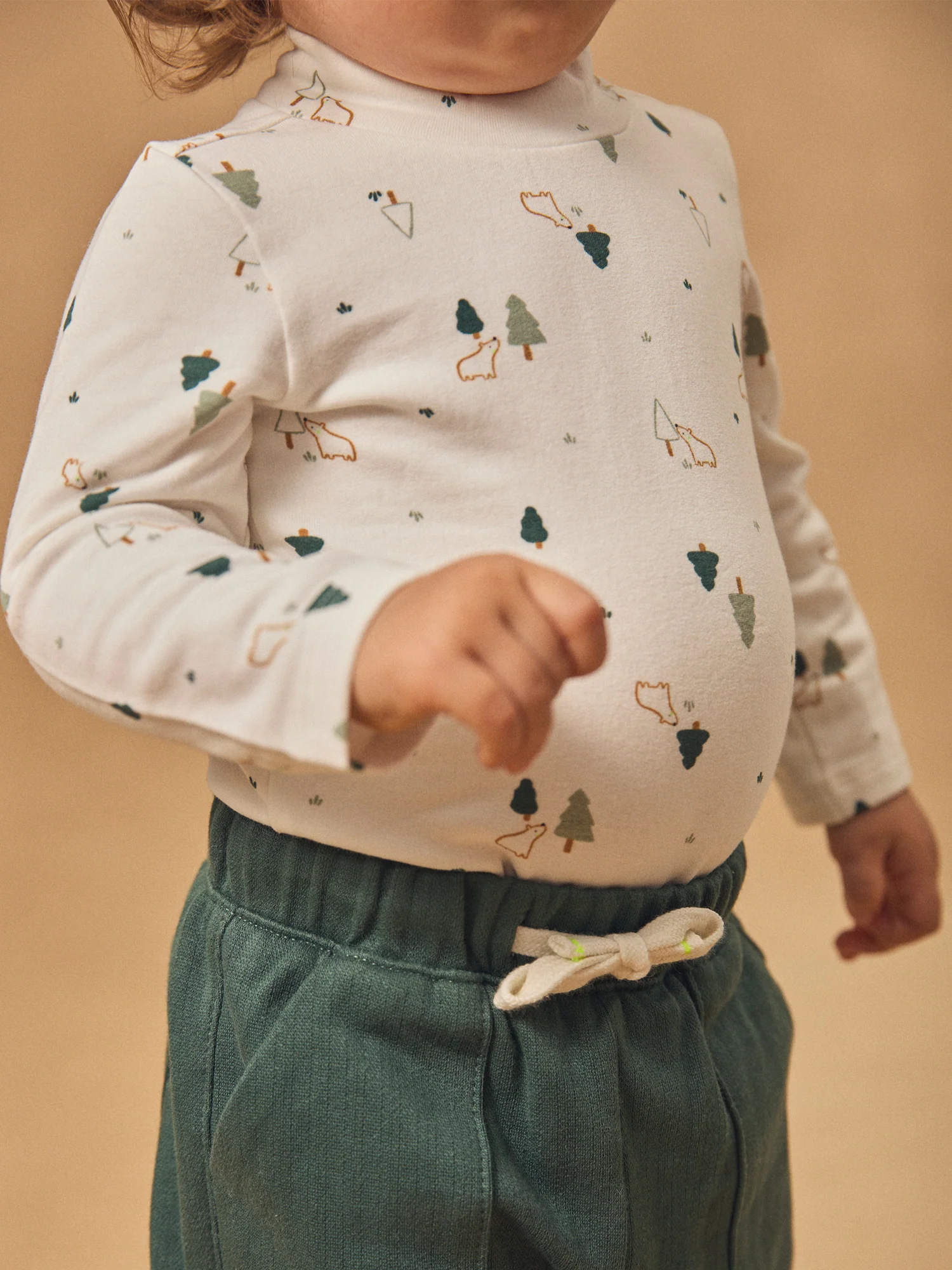 Body blanc imprimé sapin et animaux à col Bébé Garçon – Image 4