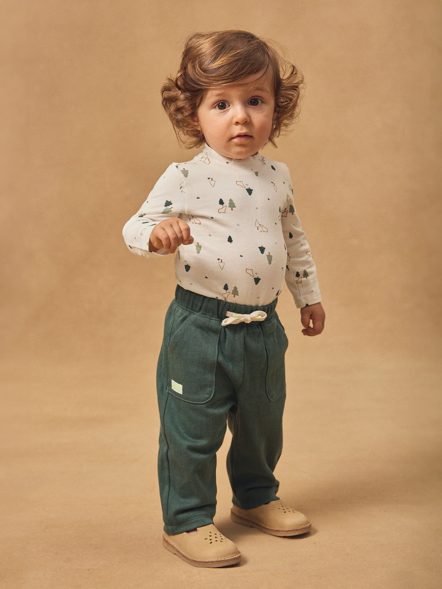 Body blanc imprimé sapin et animaux à col Bébé Garçon – Image 5