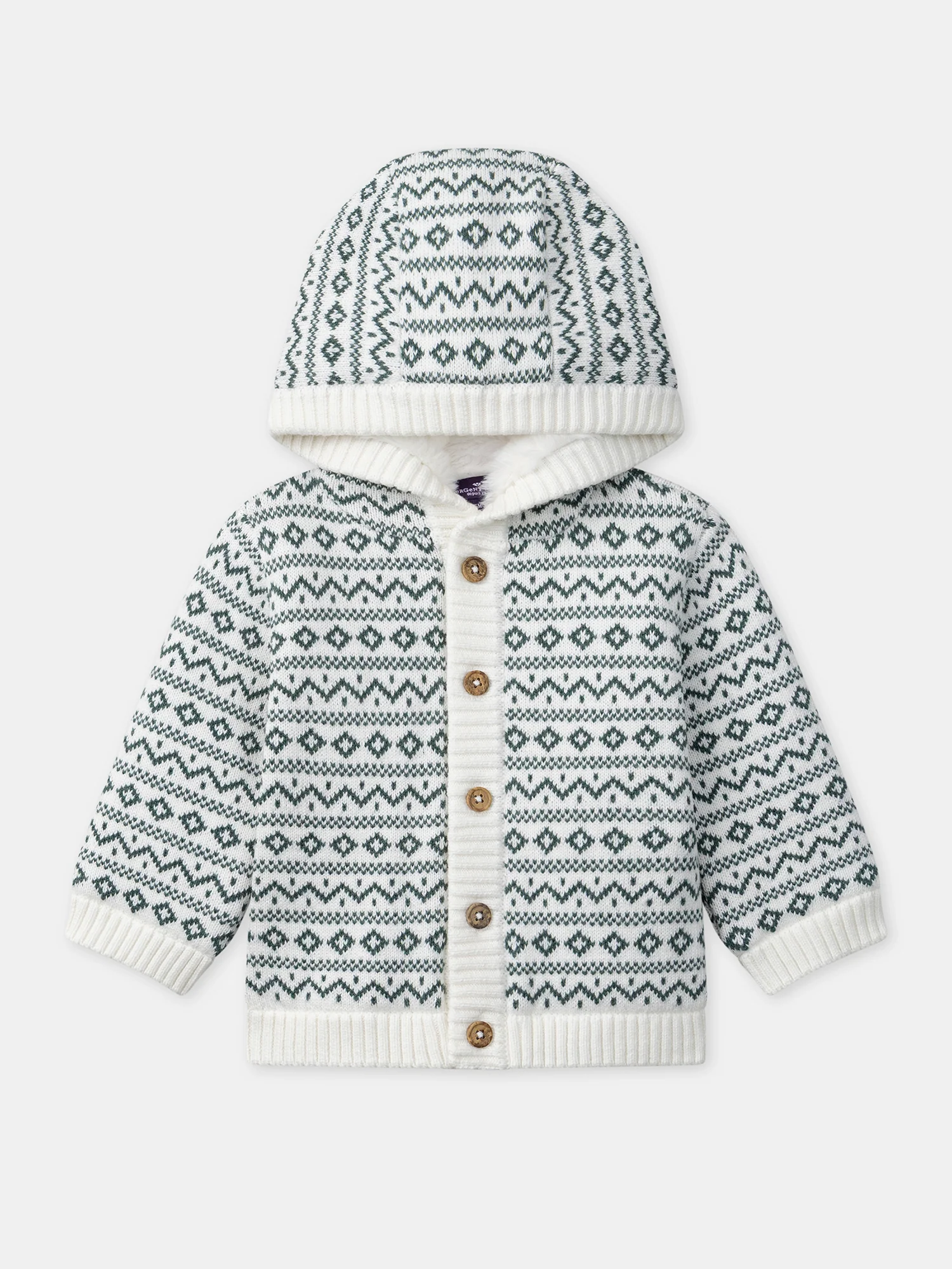 Cardigan à capuche fourré à motif jacquard Bébé Garçon – Image 2
