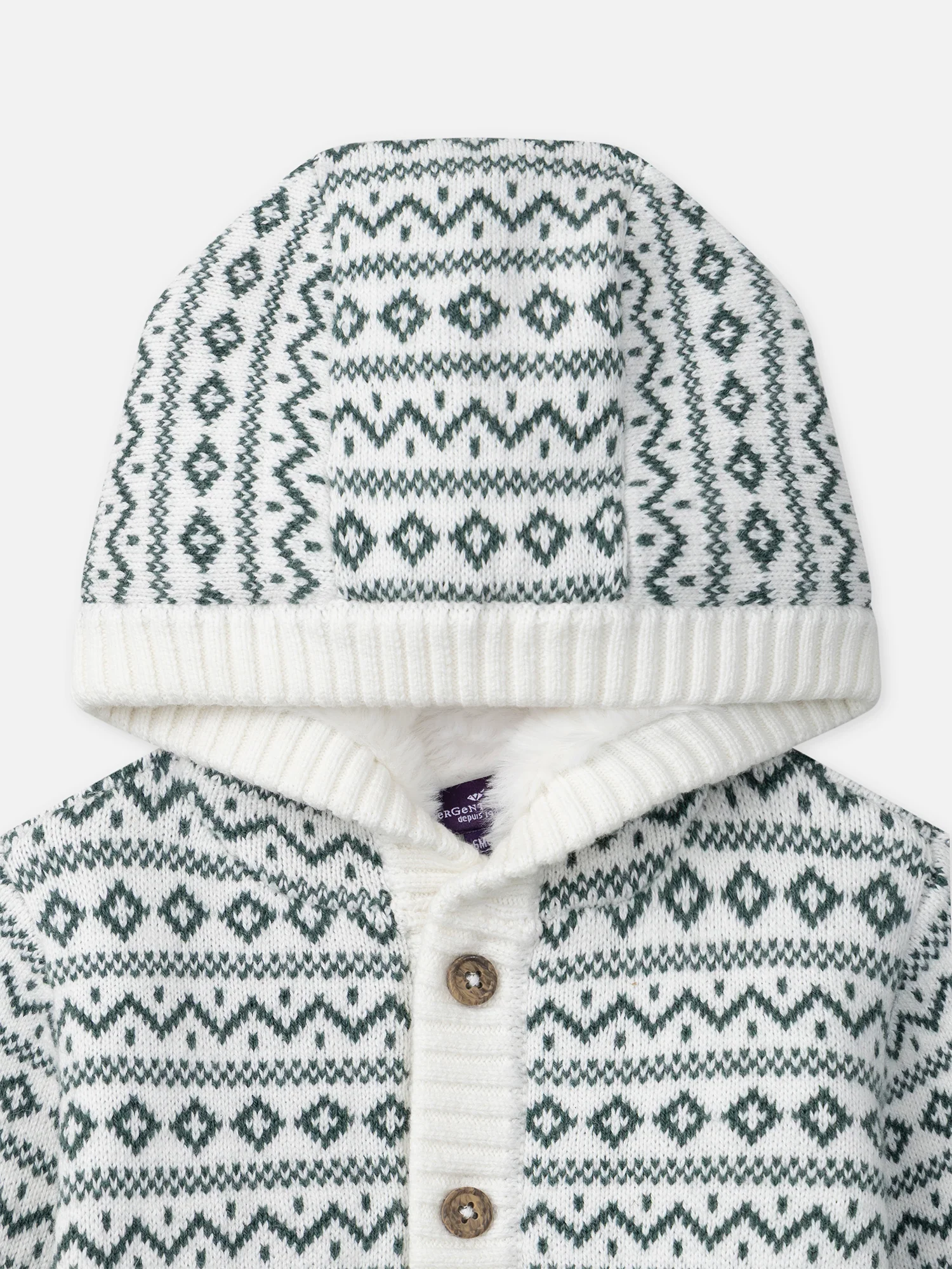 Cardigan à capuche fourré à motif jacquard Bébé Garçon – Image 7