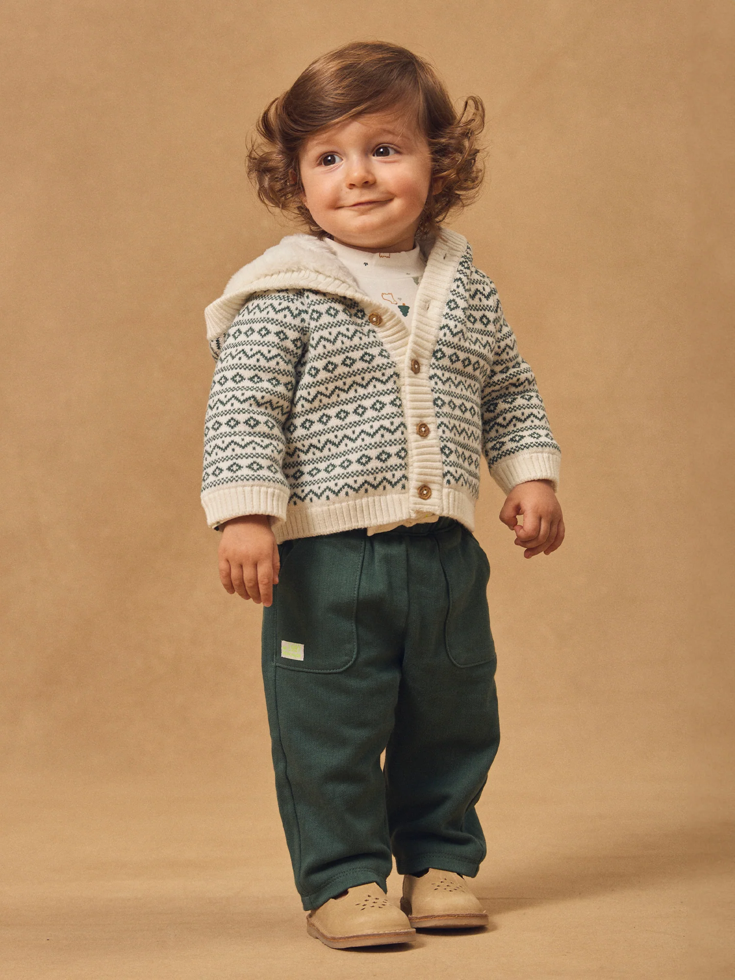 Cardigan à capuche fourré à motif jacquard Bébé Garçon – Image 6