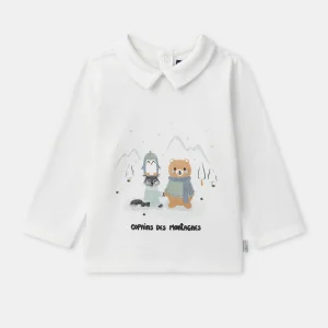Polo blanc imprimé animaux Bébé Garçon
