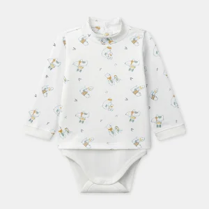 Body blanc imprimé animaux à col Bébé Garçon