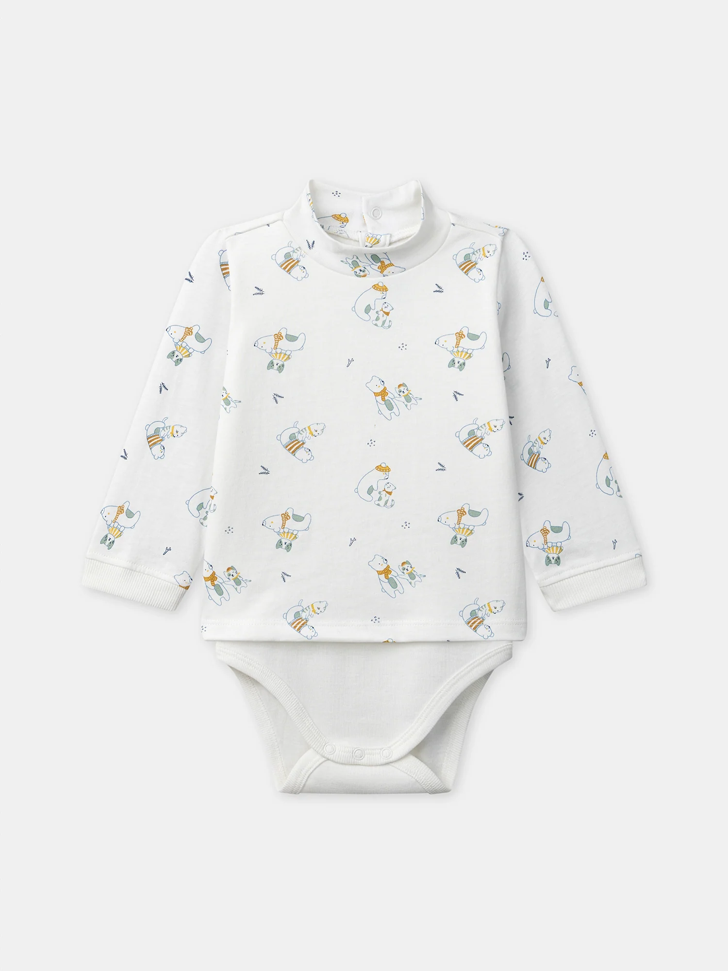 Body blanc imprimé animaux à col Bébé Garçon