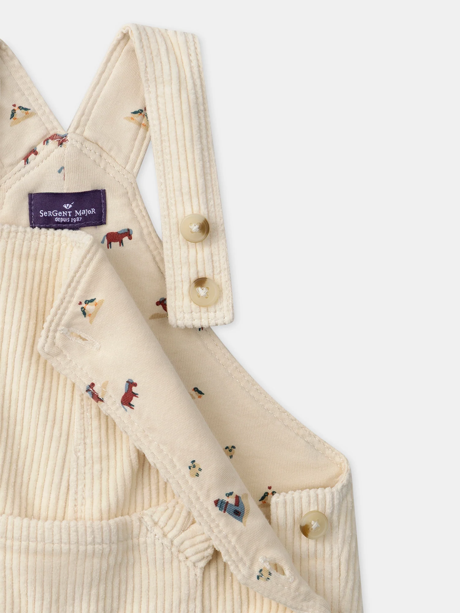 Salopette écrue en velours Bébé Garçon – Image 7