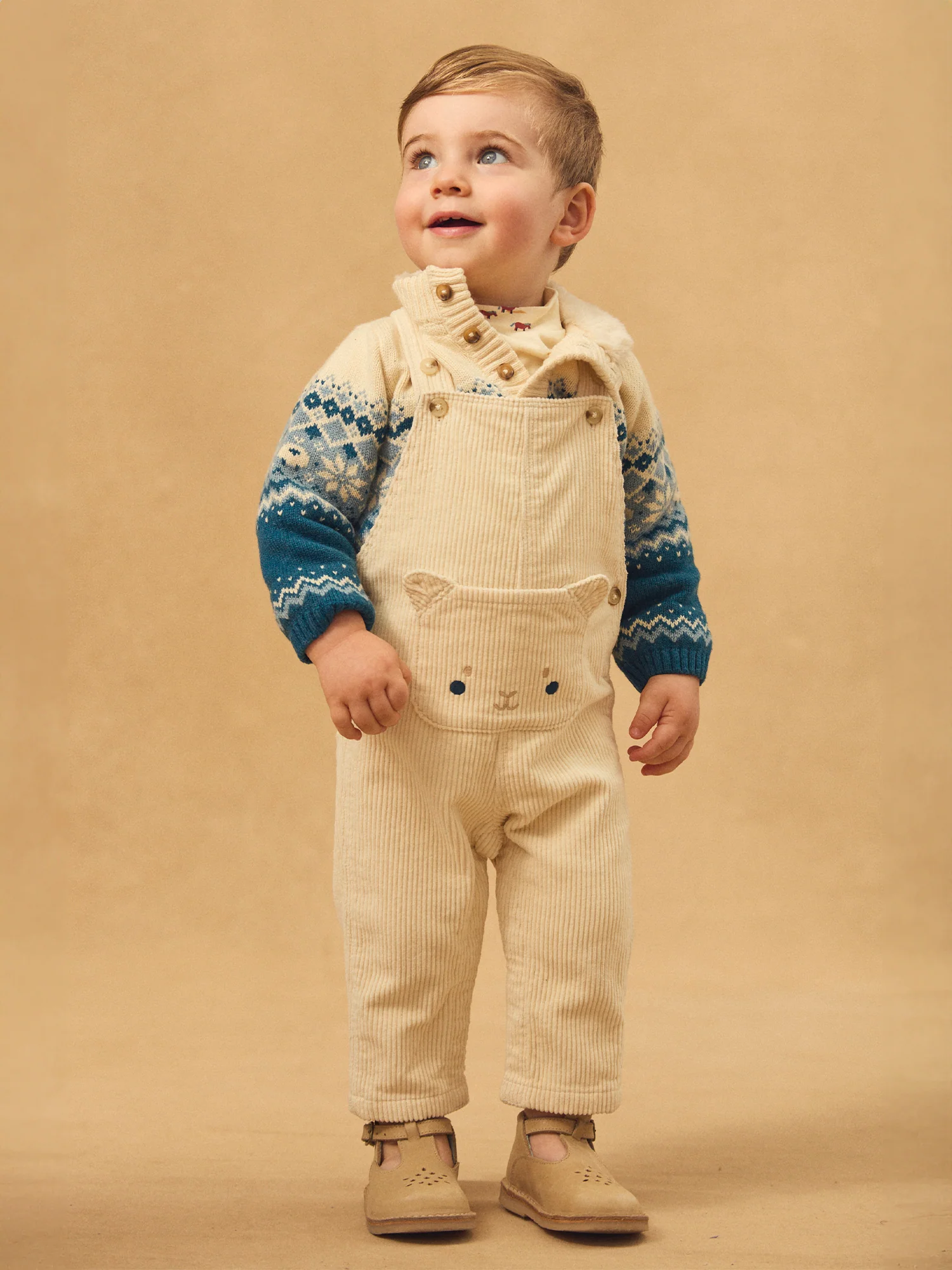 Salopette écrue en velours Bébé Garçon – Image 3