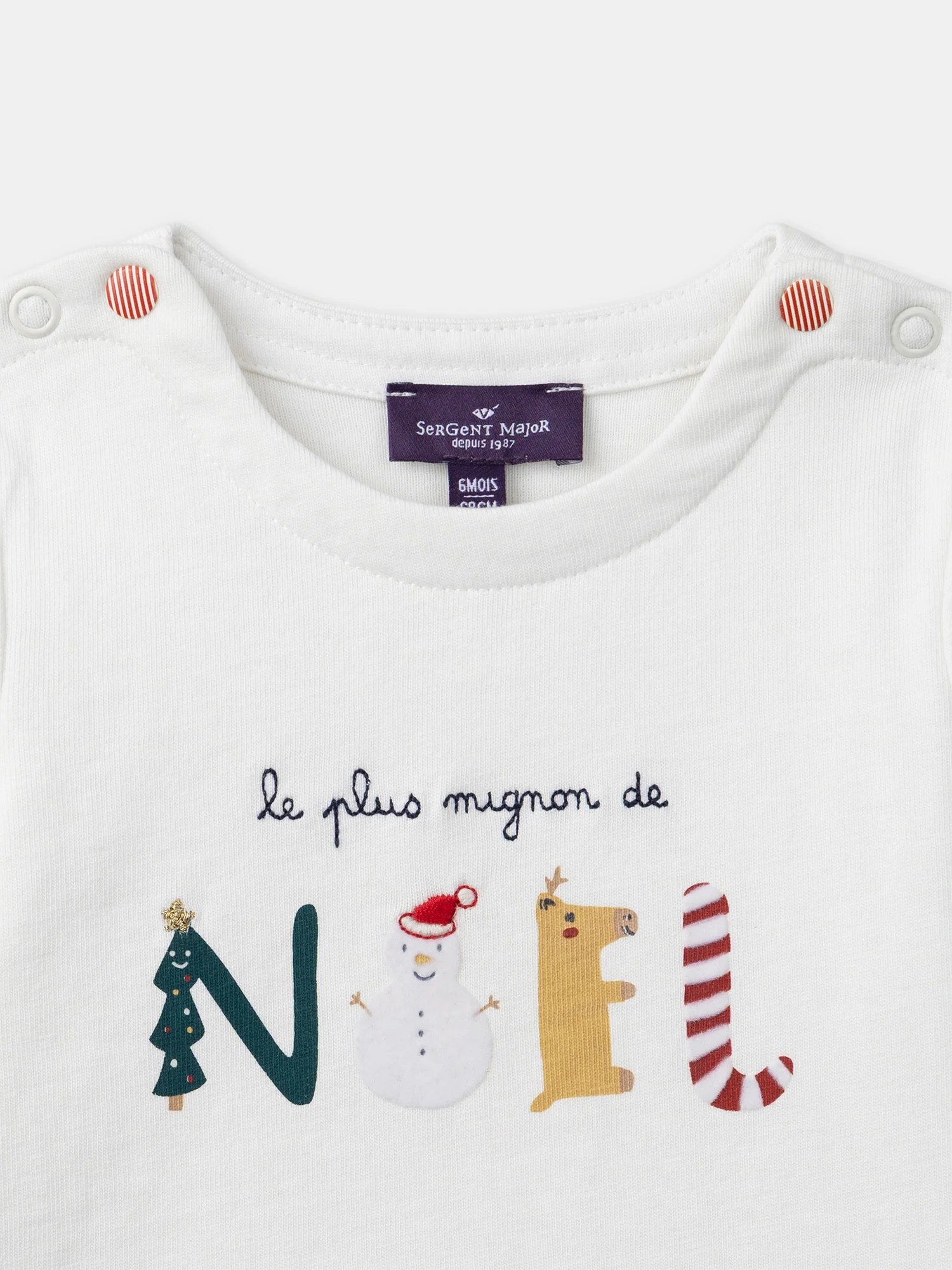 Body blanc à motifs noël Bébé Garçon – Image 3