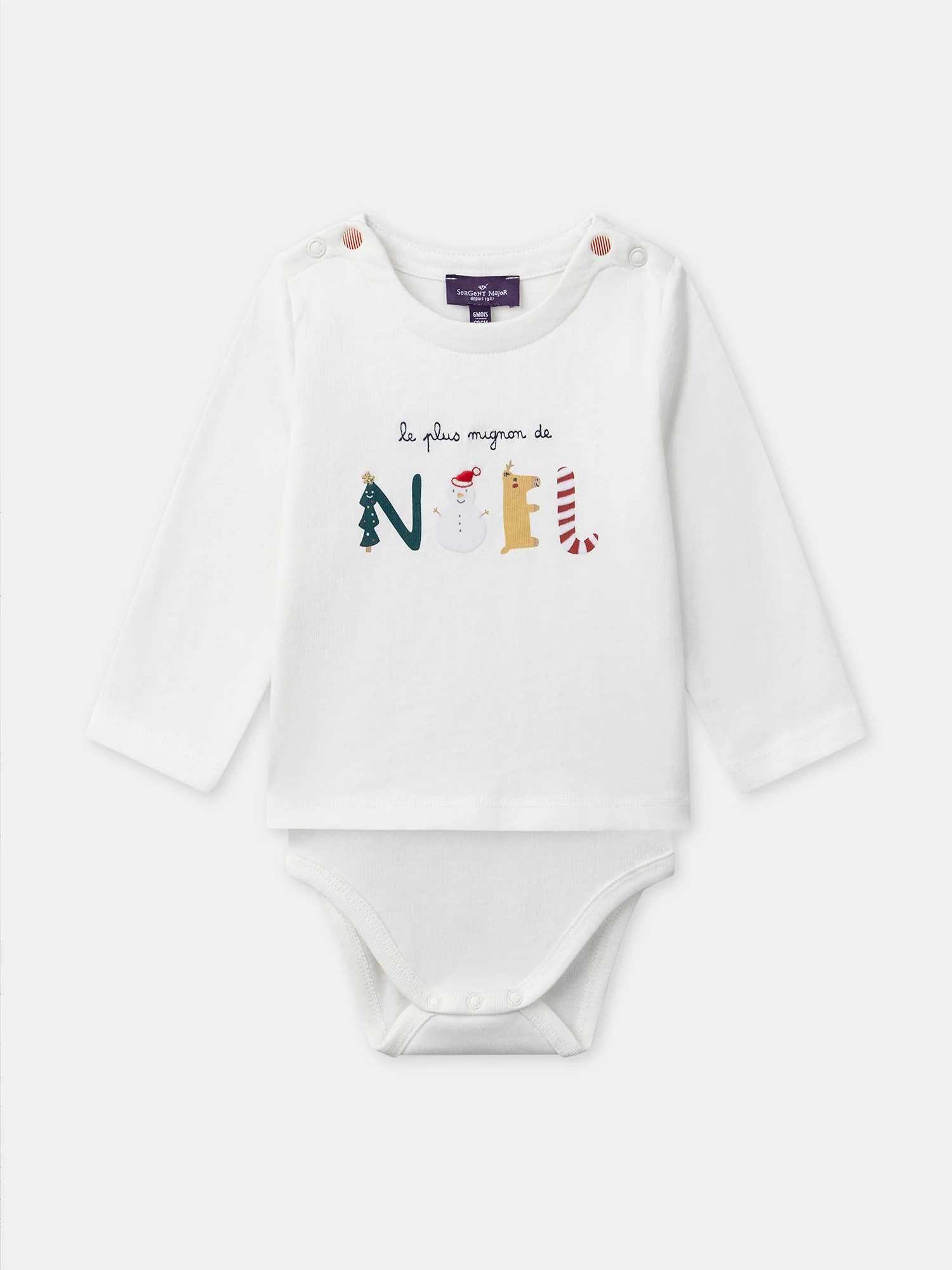 Body blanc à motifs noël Bébé Garçon – Image 2