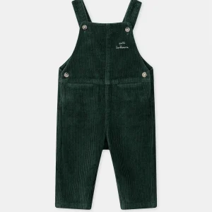Salopette Noël verte en velours Bébé Garçon