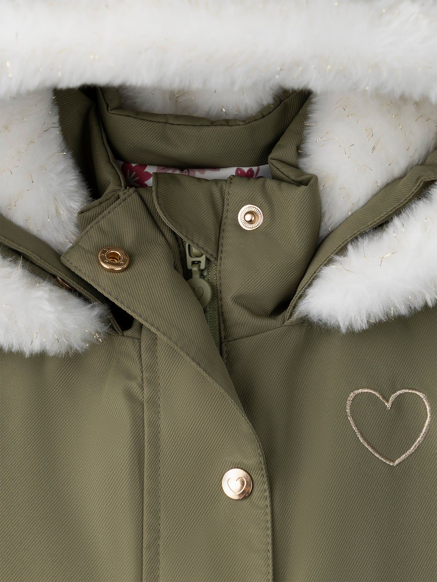 Parka 3 en 1 vert kaki Fille – Image 4