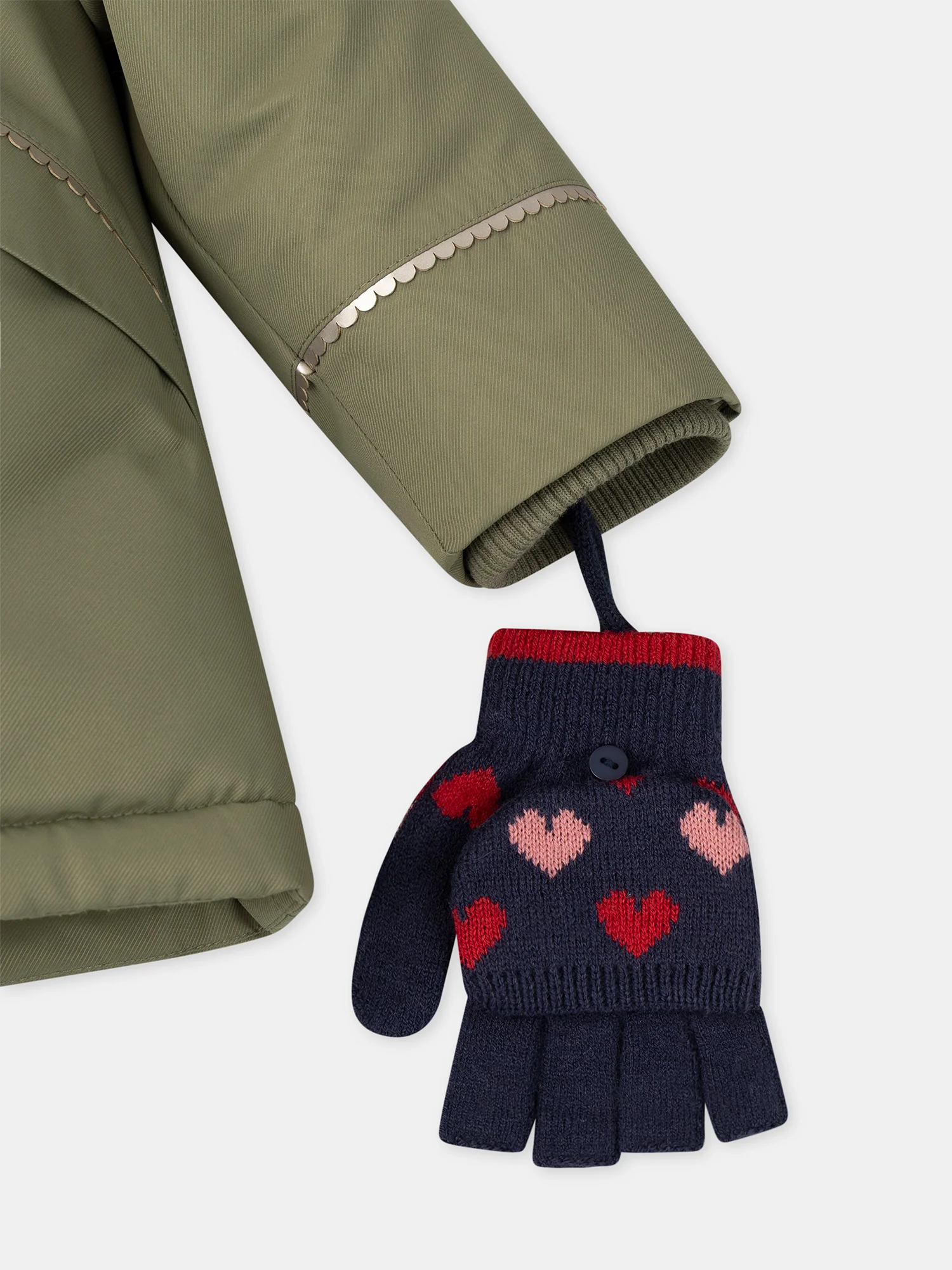 Parka 3 en 1 vert kaki Fille – Image 5