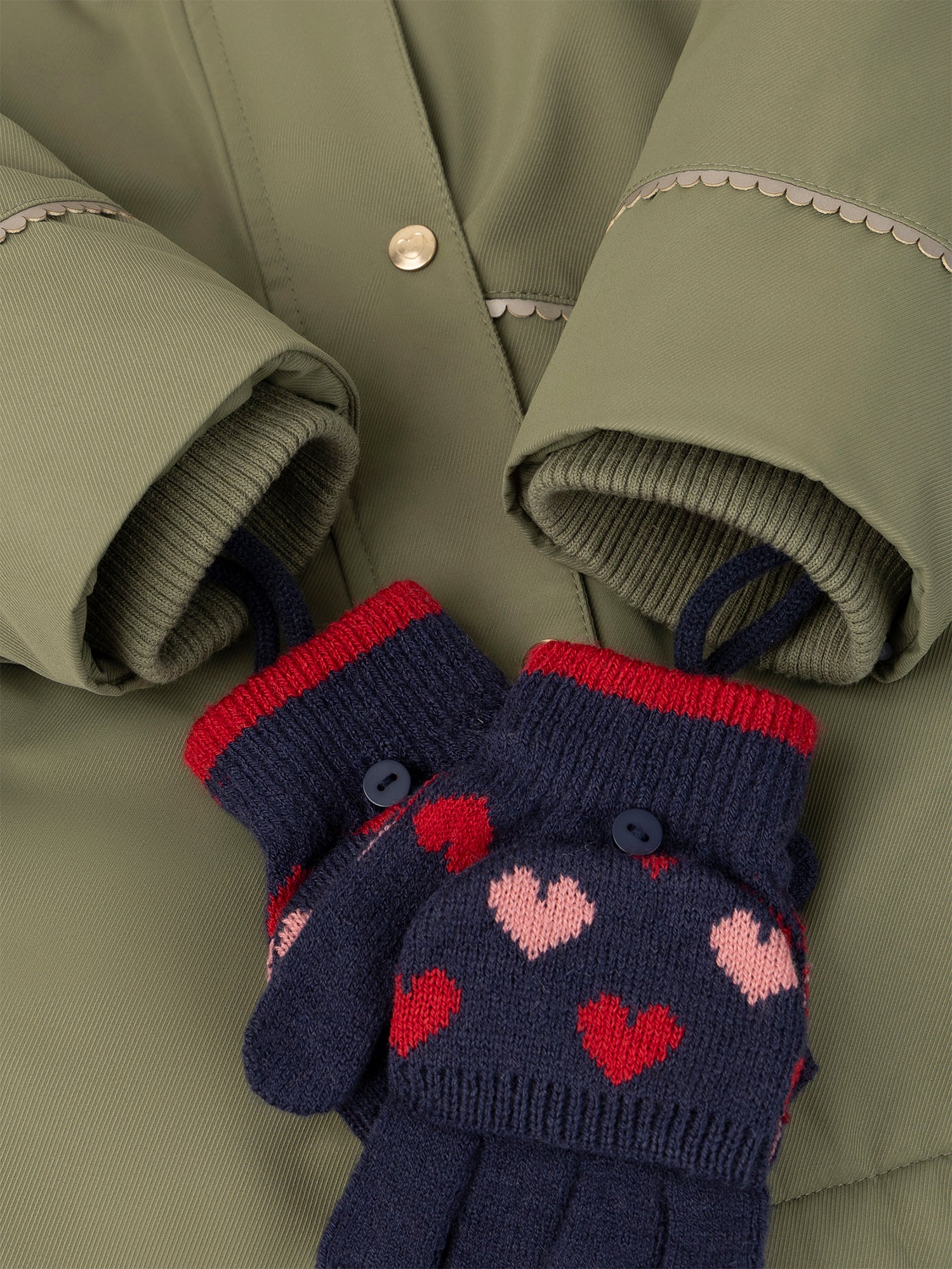 Parka 3 en 1 vert kaki Fille – Image 6