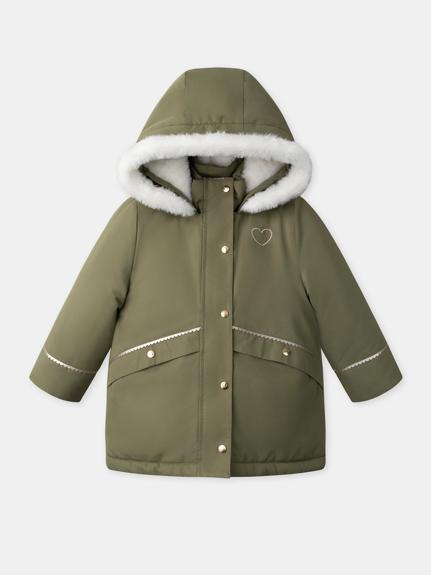 Parka 3 en 1 vert kaki Fille