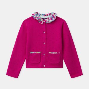 Cardigan rose fuchsia Fille