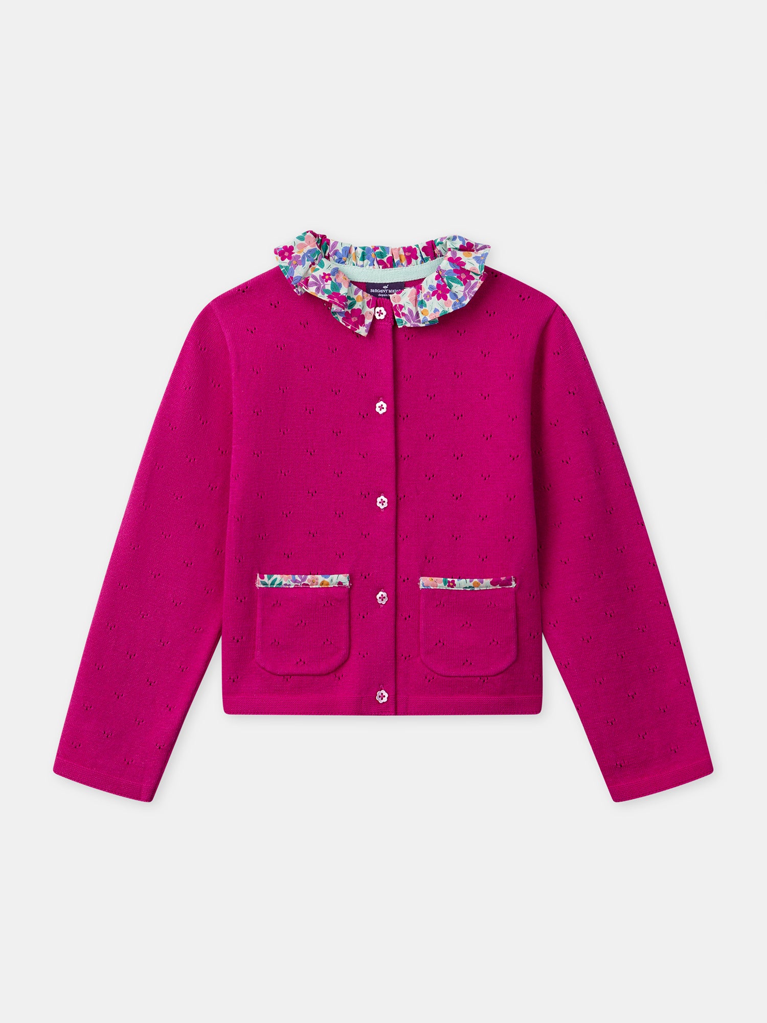 Cardigan rose fuchsia Fille
