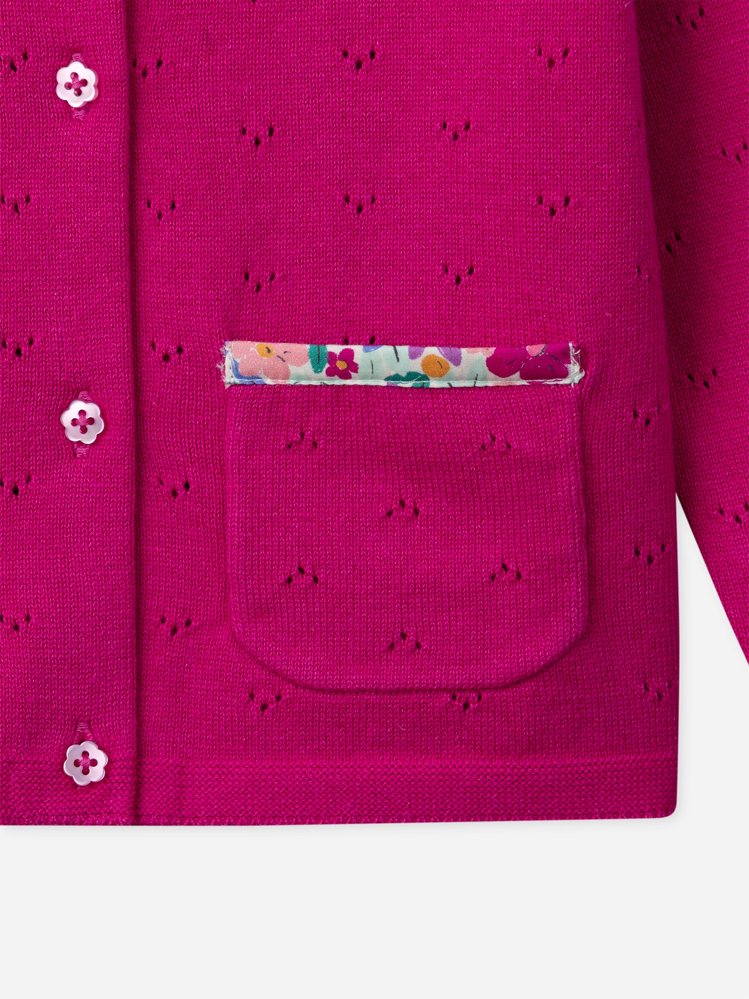 Cardigan rose fuchsia Fille – Image 6