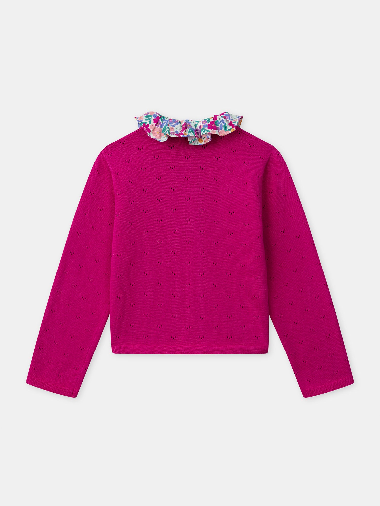 Cardigan rose fuchsia Fille – Image 7